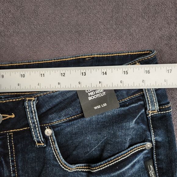 Silver Jeans Co Suki Jeans Womens 32x33 Blue Curvy Fit Mid Rise Bootcut NEW - Picture 7 of 11